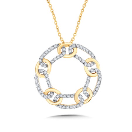 14K Diamond Link Pendant