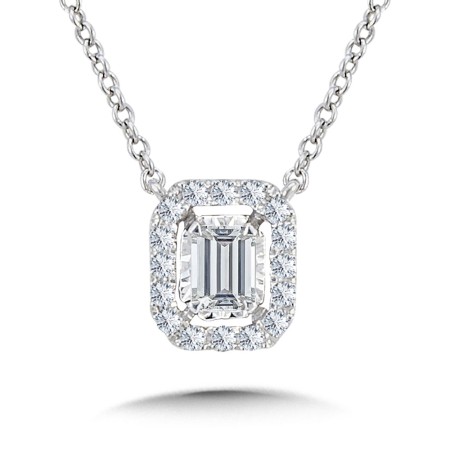 Emerald-Cut, Diamond Star, Heavenly Halo Pendant (1/4 ctw)
