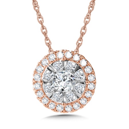 Two Tone Diamond Cluster Pendant