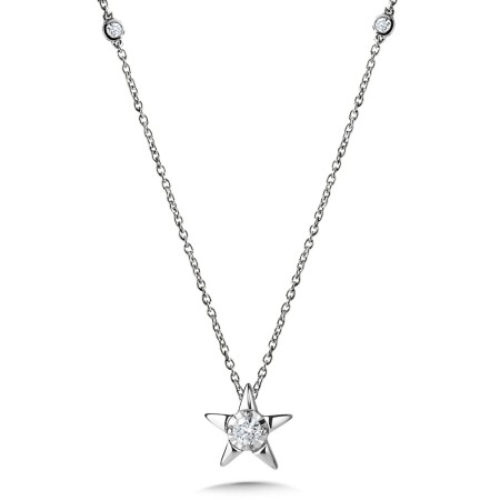 Star-Shaped Diamond Star Necklace