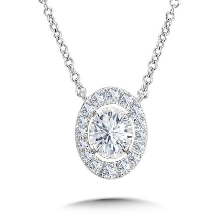 Oval-Cut, Diamond Star, Heavenly Halo Pendant (1/4 ctw)