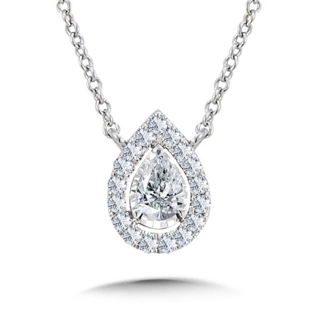 Pear-Cut, Diamond Star, Heavenly Halo Pendant (1/4 ctw)