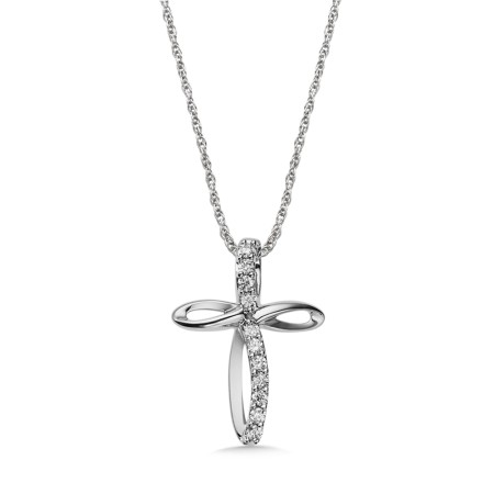 Diamond Cross Infinity Necklace