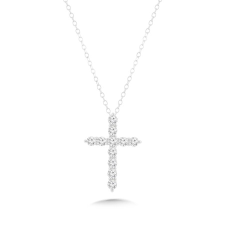 14K Diamond Cross Pendant