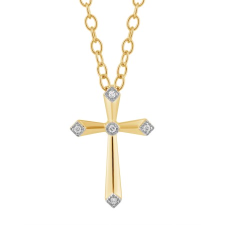 Gold & Diamond Cross Pendant