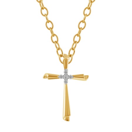Gold & Diamond Cross Pendant
