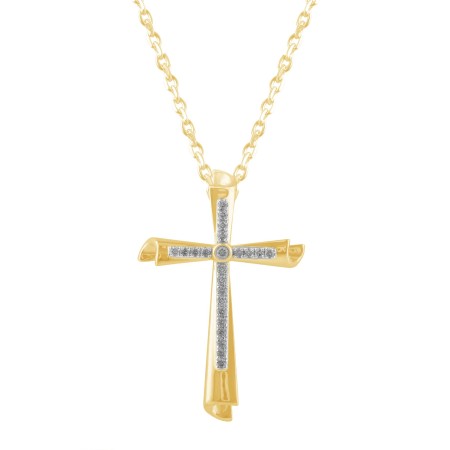 Gold & Diamond Cross Pendant