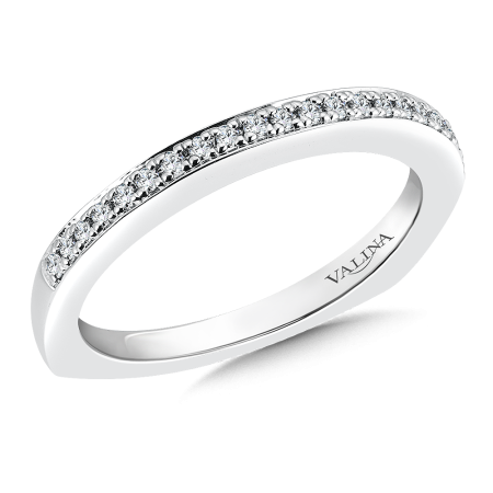 Diamond wedding band set in 14k white gold.