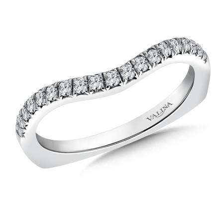 0.23 carat curved diamond wedding band.
