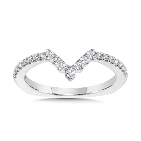 Chevron-Shaped Diamond Wedding Band - R2204BW - Valina Wedding Bands