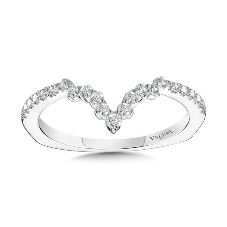 Chevron-Shaped Tapered Diamond Wedding Band - R2208BW - Valina Wedding Band