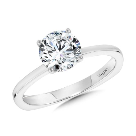 WG Solitaire Hidden Halo Diamond Engagement Ring - R2238W - Valina Engagement Ring