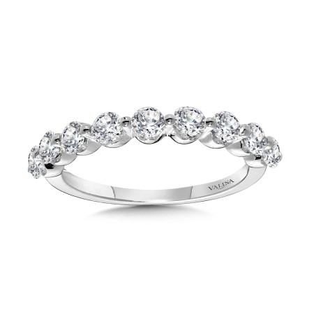 Straight Shared-Prong Diamond Wedding Band