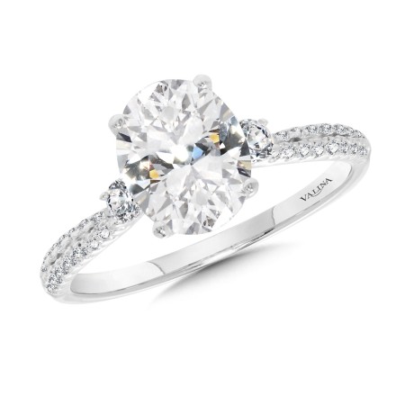 Three-Stone Oval-Cut Diamond Engagement Ring