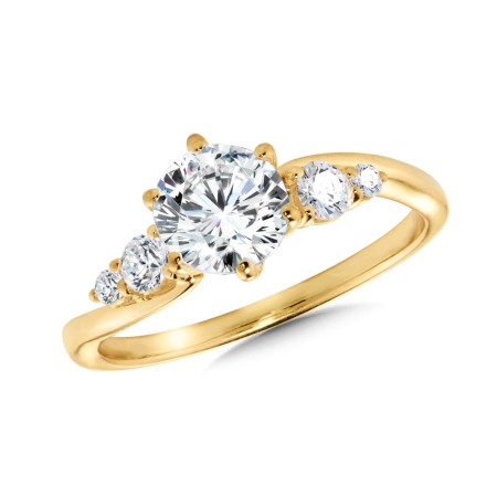Six-Prong Spiral Diamond Engagement Ring