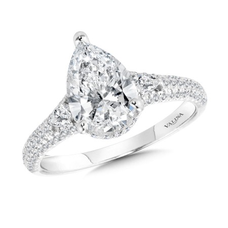 Pear-Cut Diamond Tapered Engagement Ring