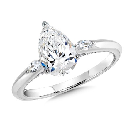 Three-Stone Pear-Cut Diamond Engagement Ring