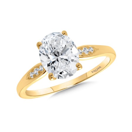 Oval-Cut & Side Stone Diamond Engagement Ring