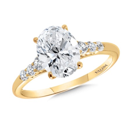 Oval-Cut & Side Stone Diamond Engagement Ring