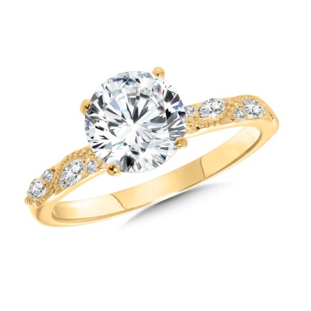 Vintage Diamond Side Stone Engagement Ring