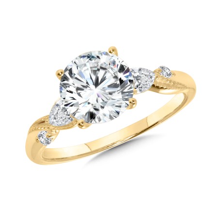 Vintage-Inspired Three-Stone Diamond Engagement Ring