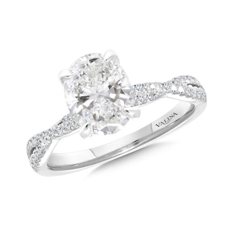 Oval-Cut Diamond Crisscross Engagement Ring