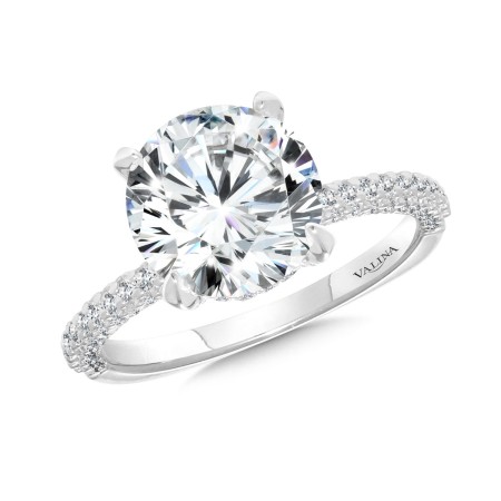 Straight Diamond Engagement Ring
