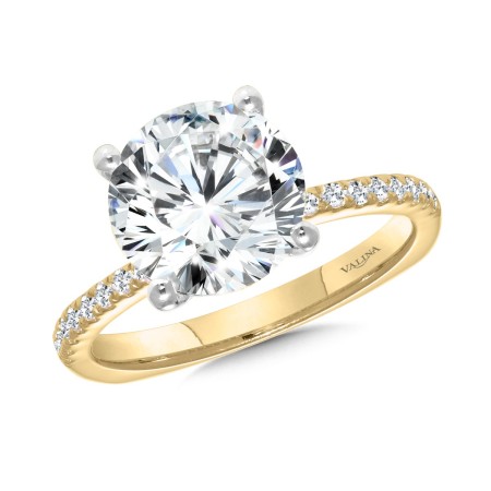 Straight Diamond Engagement Ring