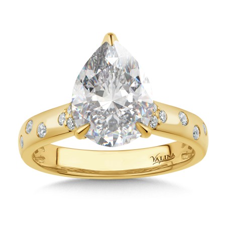 Pear-Cut Stardust Diamond Engagement Ring