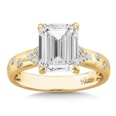 Emerald-Cut Stardust Diamond Engagement Ring