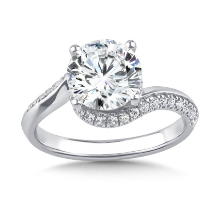 14K Spiral Diamond Engagement Ring