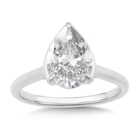 Pear-Cut Diamond Bracket-Prong Engagement Ring