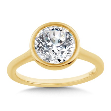 Bezeled Diamond Engagement Ring