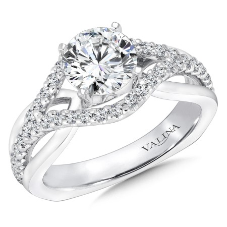 Spiral Style Diamond Engagement Ring | R9229W | Valina Engagement Ring
