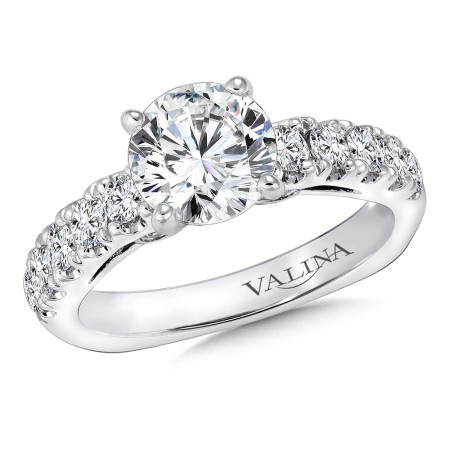 14K White Gold Diamond Engagement Ring | R9293W | Valina Engagement Ring
