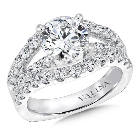 Diamond Engagement Ring Setting For A 2 Carat Center | R9302W | Valina Engagement Ring