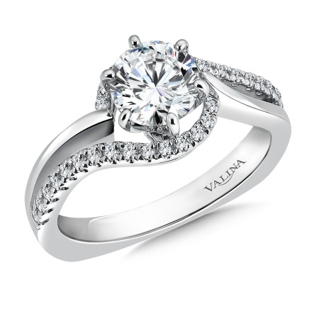 Spiral Diamond Engagement Ring | R9306W | Valina Engagement & Wedding Rings