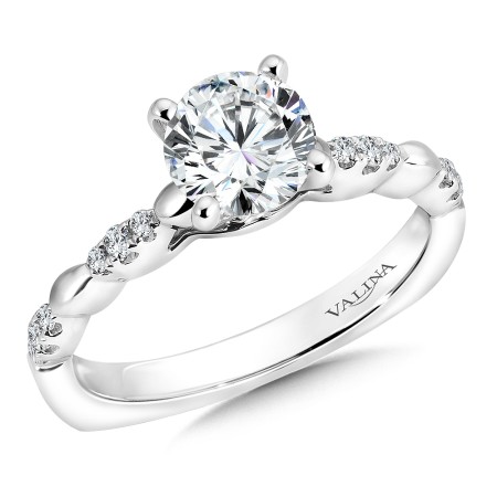 14k white gold diamond engagement ring.