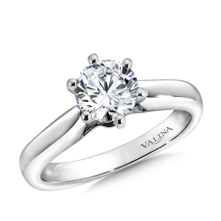 14k white gold solitaire engagement ring.