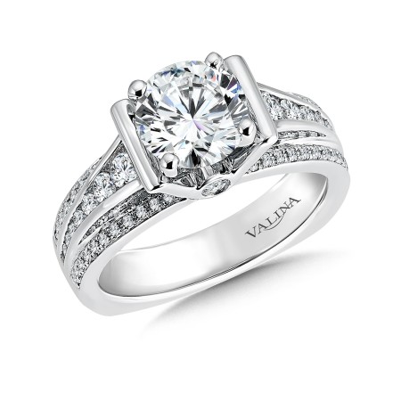 14k white gold diamond engagement ring.
