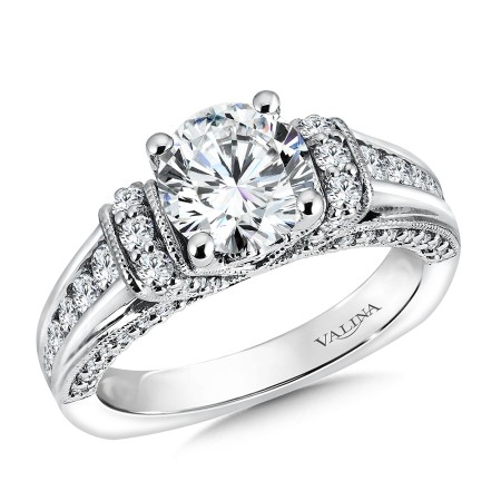 14k white gold diamond engagement ring.