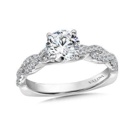 Criss Cross Straight Diamond Engagement Ring