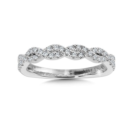 Diamond Criss Cross Wedding Band
