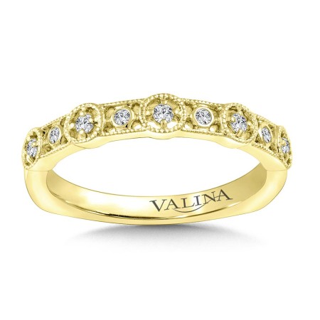 Decorative Milgraine Stackable Diamond Wedding Band 