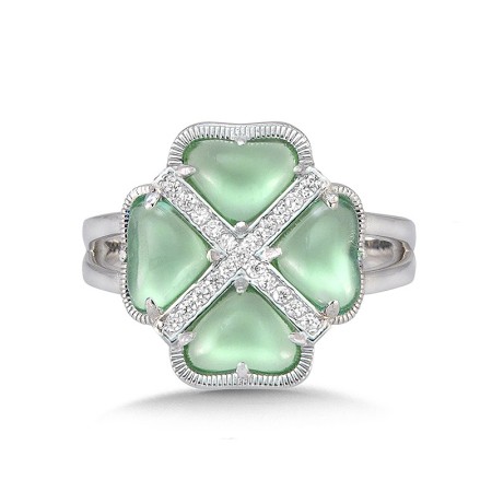 Sterling Silver Artisan Clover Ring - RSS009-W
