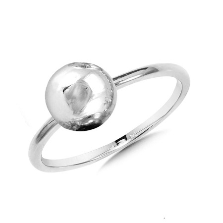 Sterling Silver Solitaire Ball Ring - RSS003-W