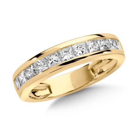 0.40 TDW - Channel Set Princess Cut Diamond Wedding Band