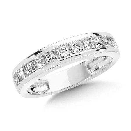 0.75 TDW - Channel Set Princess Cut Diamond Wedding Band