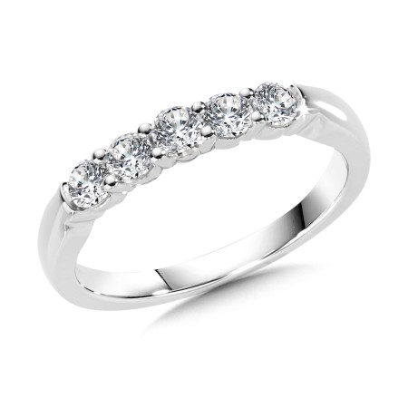 0.50 TDW - Prong Set Round Diamond Wedding Band