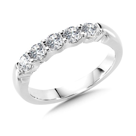 0.75 TDW - Prong Set Round Diamond Wedding Band